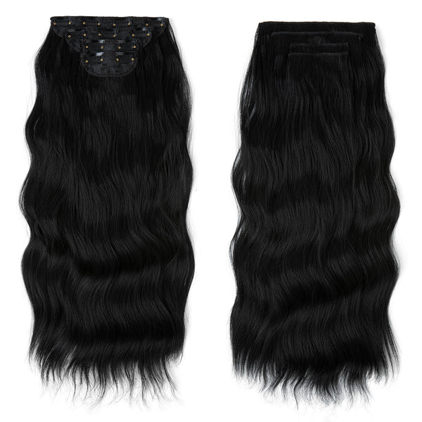 Seamless 4-Piece Clip-In Hair Extensions — 55 cm