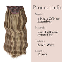 Seamless 4-Piece Clip-In Hair Extensions — 55 cm - Image 24