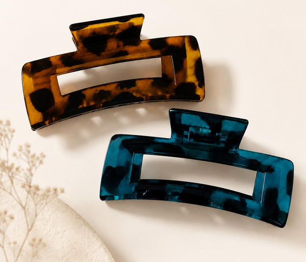 Claw Clip Duo „Tortoise & Ocean“ – set od 2 šnale za kosu